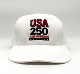 USA 250 Years of Greatness White Cap - Made in the USA