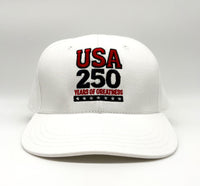 USA 250 Years of Greatness White Cap - Made in the USA