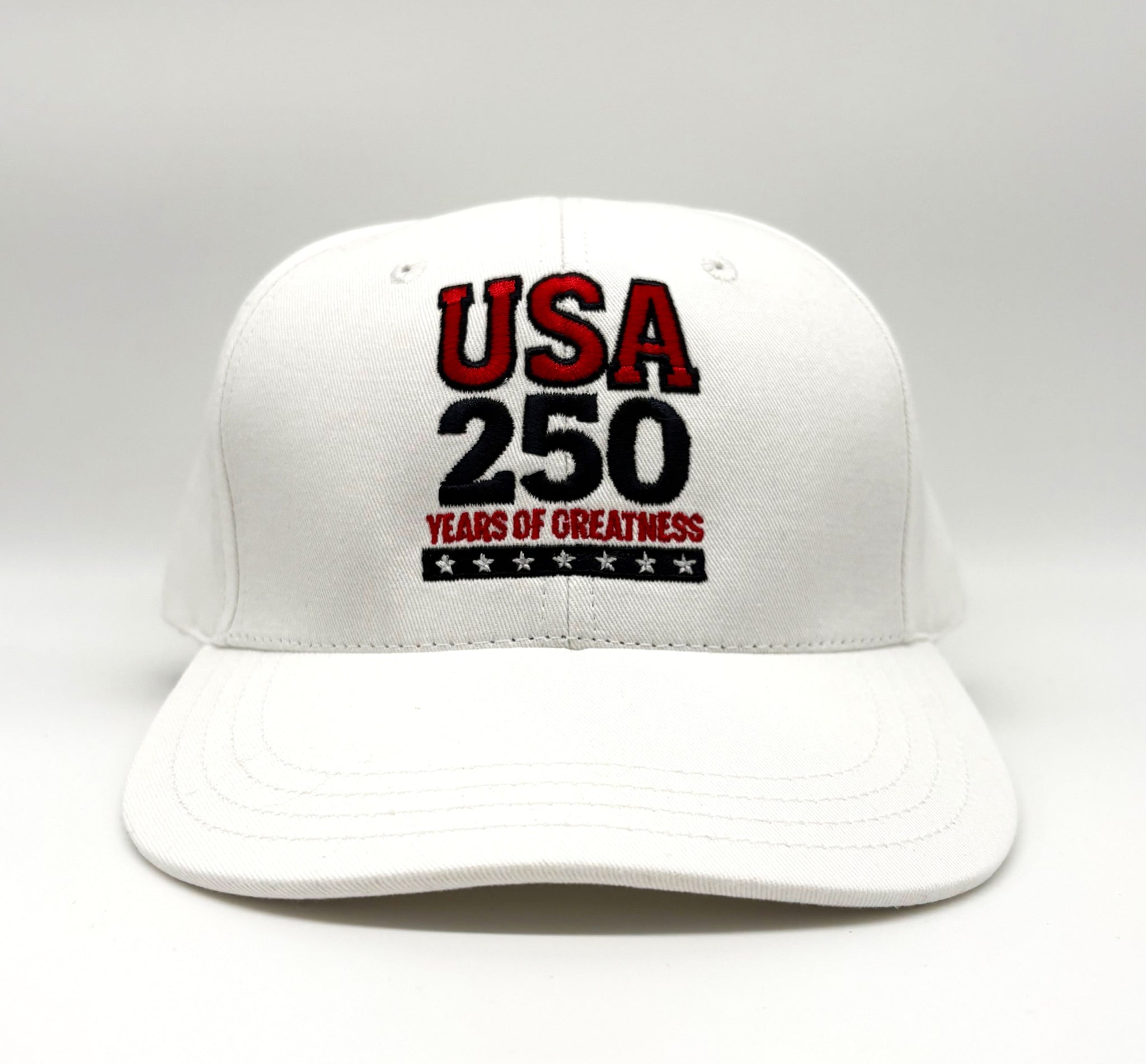 USA 250 Years of Greatness White Cap - Made in the USA